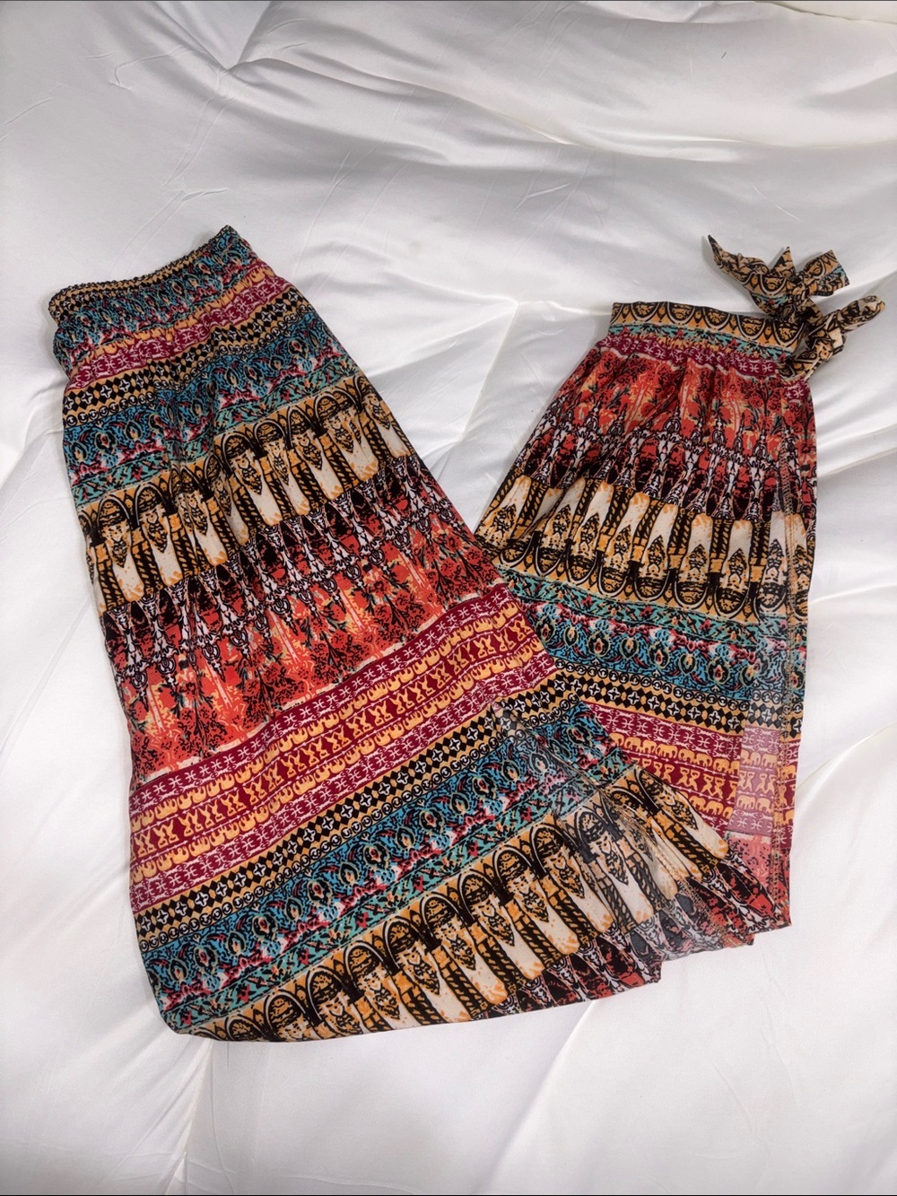 SHEIN Multicolor Bohemian Wide-Leg Pants